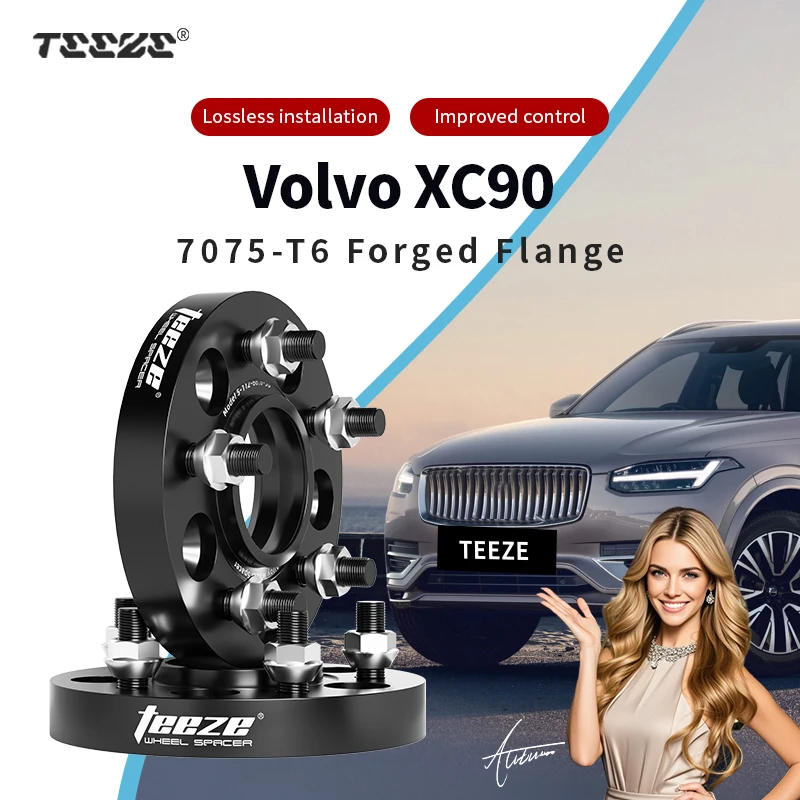 

Teeze 2/4pcs 5x108 CB 63.4 M14 x 1.5 Hub Centric Black Forged wheel spacer For Volvo XC90 Flange Plate15/20/25/30/35mm