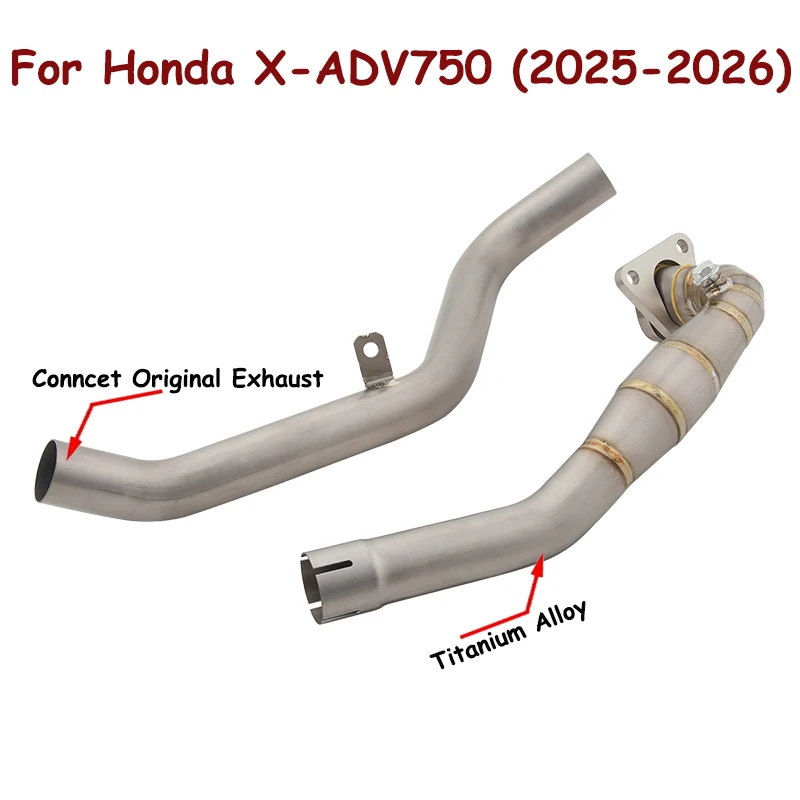 Motorcycle Exhaut Titanium Front For Honda X-ADV750 ADV750 2025 2026 Euro 5 Link Pipe Escape Conncet Original Muffler 2 Sensors