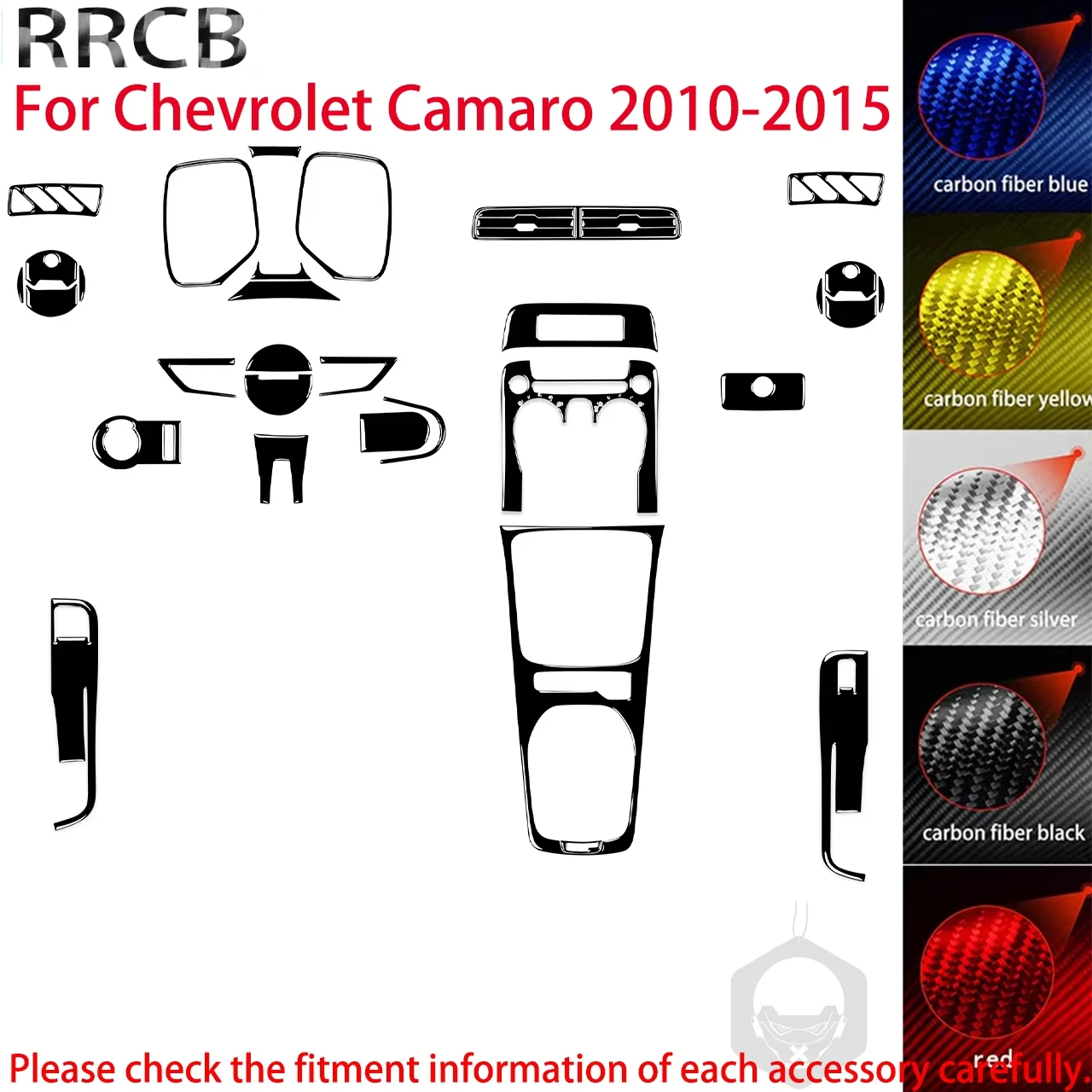 

For Chevrolet Camaro 2010 2011 2012 2013 2014 2015 Gear Shift Dashboard Window Lift Air Outlet Car Interior Accessories Sticker