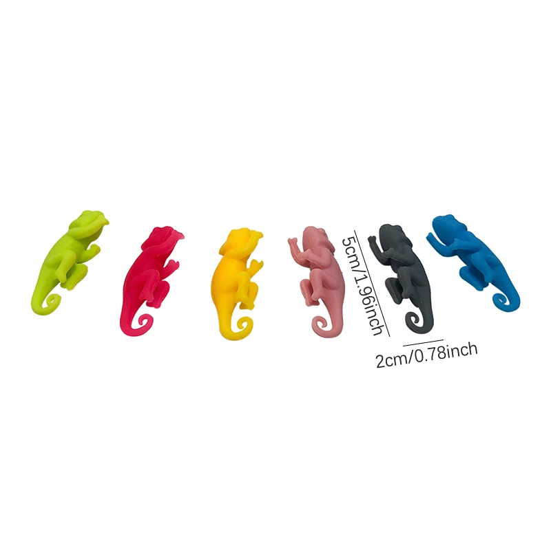 6Pcs/Set Wine Glass Marker Wine Charms Glasses Identifier Marker Cups Glasses Markers Silicone Glass Tongue Shape Glasses Tag