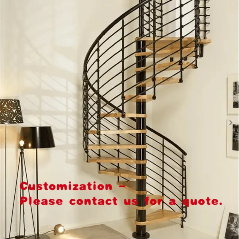 custom.DB Modern Indoor Outdoor Staircase with Wood Treads and Metal Railings