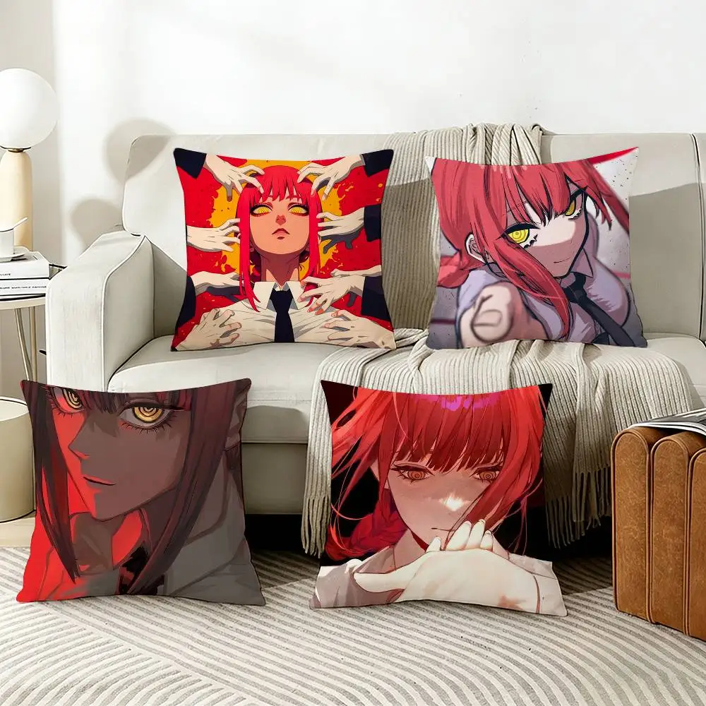 

M-MAKIMA C-Chainsaw man Pillow Cover Sofa Cushion Cover Home Room Decoration Children Gift
