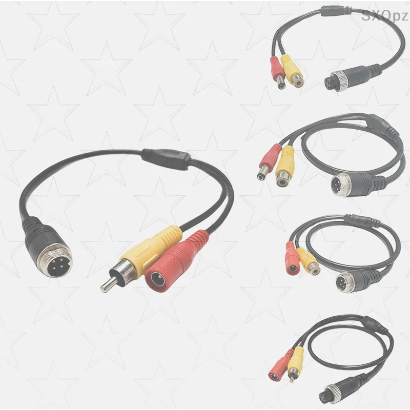 1 Piece AV & DC Power Converter Cable 4Pin Aviation Male To Female Adapter For Car Rear Camera Monitor DIY Accessories