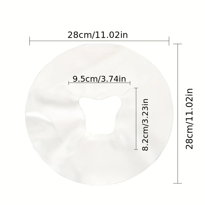 300Pcs Disposable Non-woven Face Cradle Covers, White Round Massage Table Face Pillow Covers, Disposable Headrest Pads for Salon