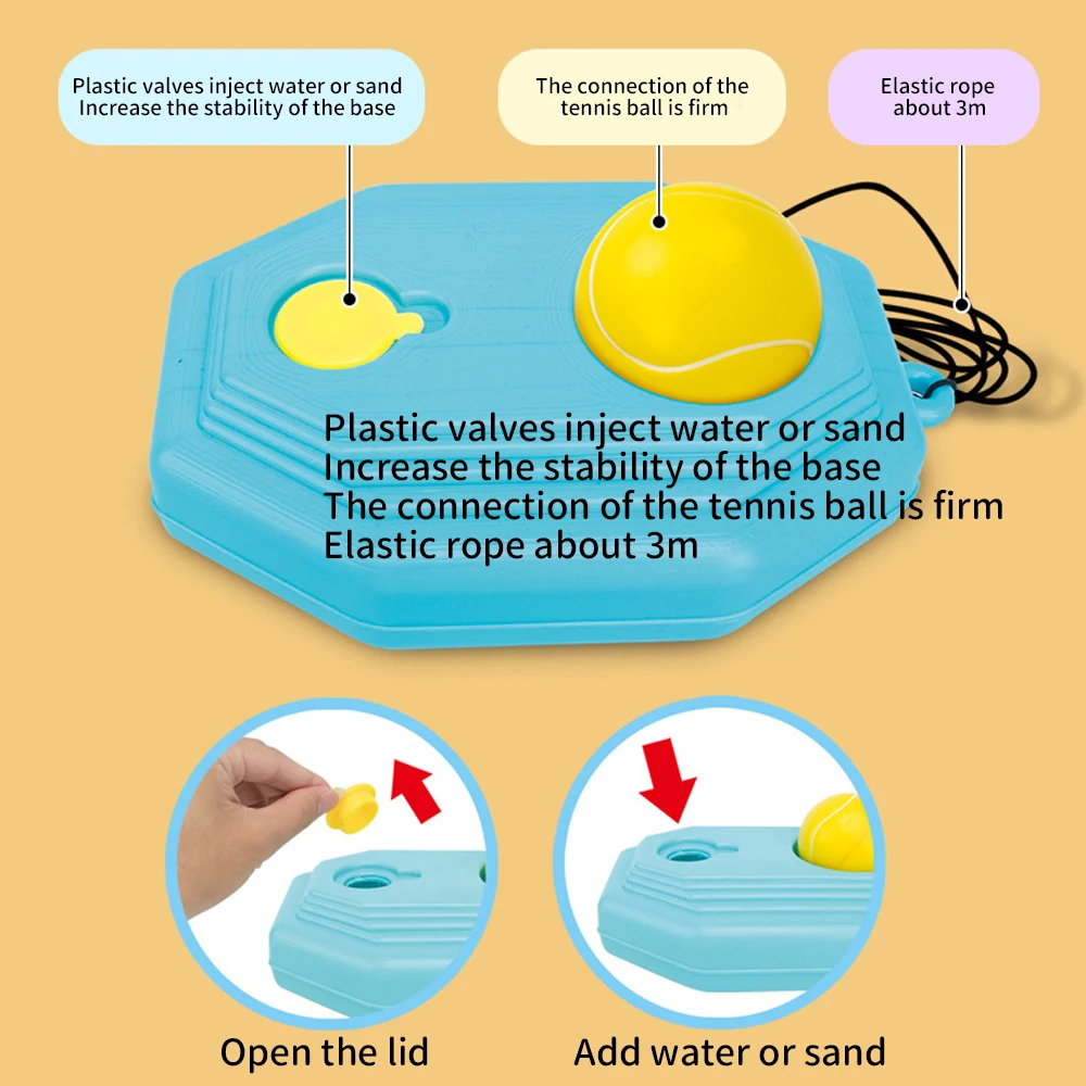 Outdoor Games Children Sports Toys Portable Solo Tennis Training Set Self Tennis Practice Training Tool for Adults Kids Beginner