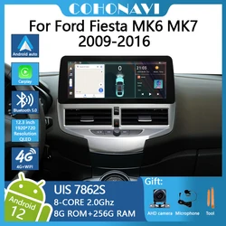 12.3inch Car Radio For Ford Fiesta MK6 MK7 2009-2016 1920*720 UIS 7862s 8-core 8+256gb Car Navigation CarPlay Multimedia GPS