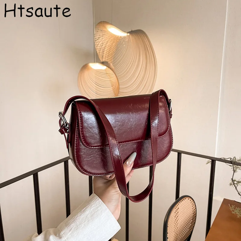 

Autumn Small Tote Bags Soft PU Leather Women's Mini Handbag Shoulder Crossbody Bag For Women Flap Ladies Underarm Bags
