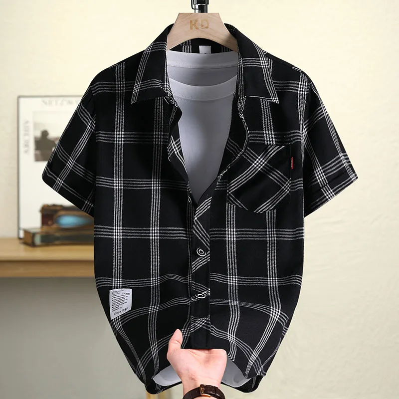 Casual Short Sleeve Blouse Men's Streetwear Fashion Shirt Streetdress Hombre Male Clothing Spring Autumn Camisa Men's Shirts New