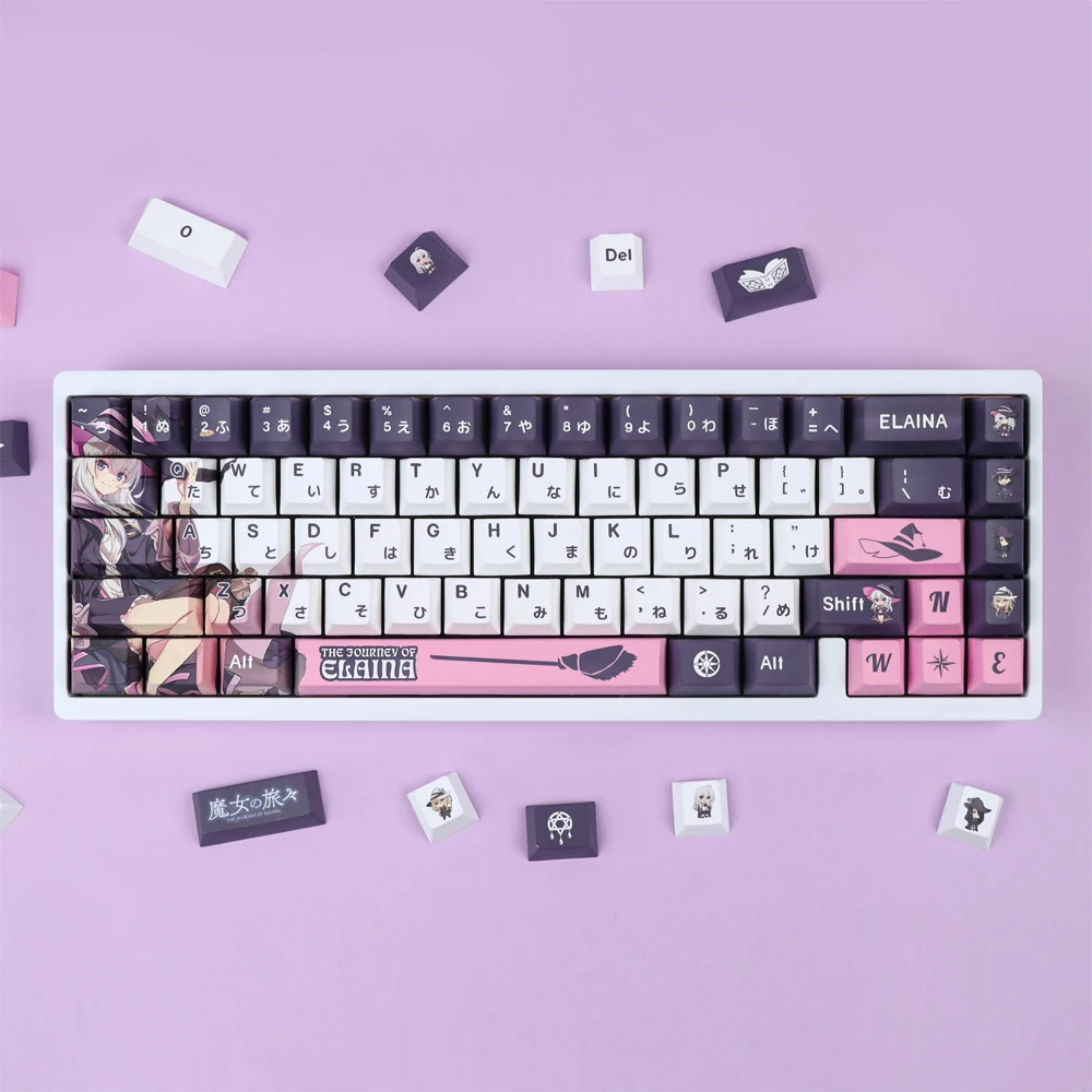 Wandering Witch: The Journey of Elaina‌ Keycaps Cherry Profile PBT Thermal Sublimation Mechanical Keyboard Anime Gamers Keycaps