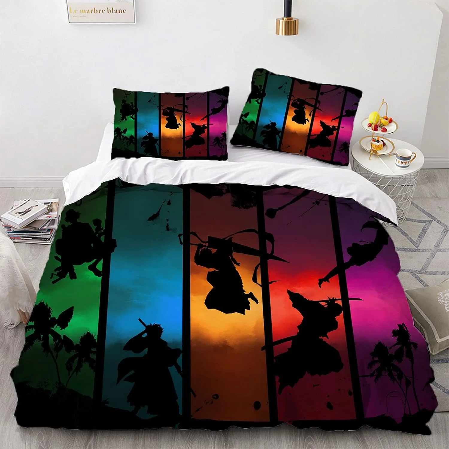 

2026 Bleach Cartoon Comforter Bedding Set,Bleach Duvet Cover Bed Set Quilt Cover Pillowcase,king Queen Size Bedding Set