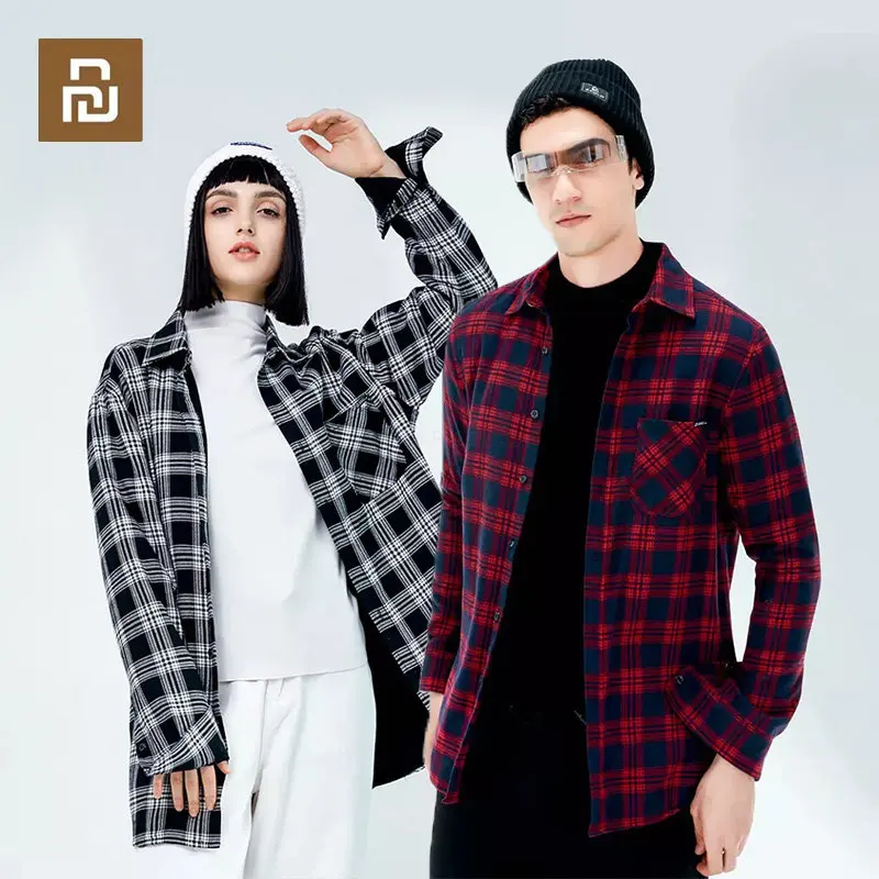 

Youpin SUPIELD Aerogel Cold Protection Plaid Jacket Casual Long-sleeved Loose Shirt Jacket Thick Warm Winter Coat for Men Women