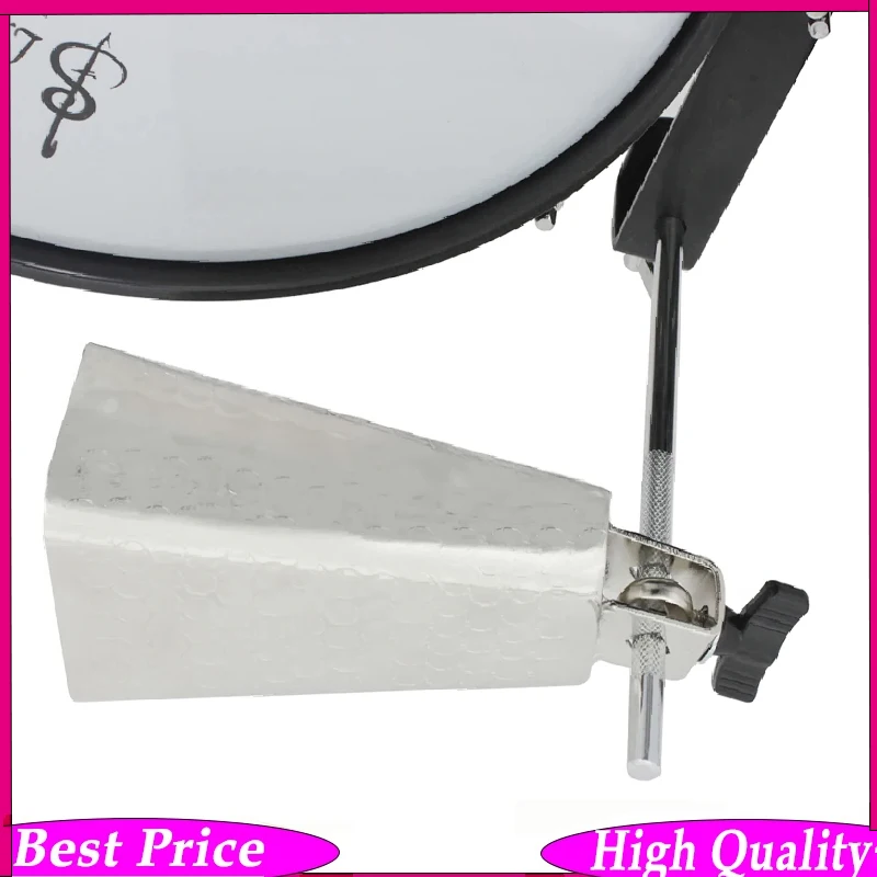 

6 Inch Electroplated Silver Bull Bell Dotted Pitched Handheld Cow Bell for Drum Set Percussion Instrument Parts