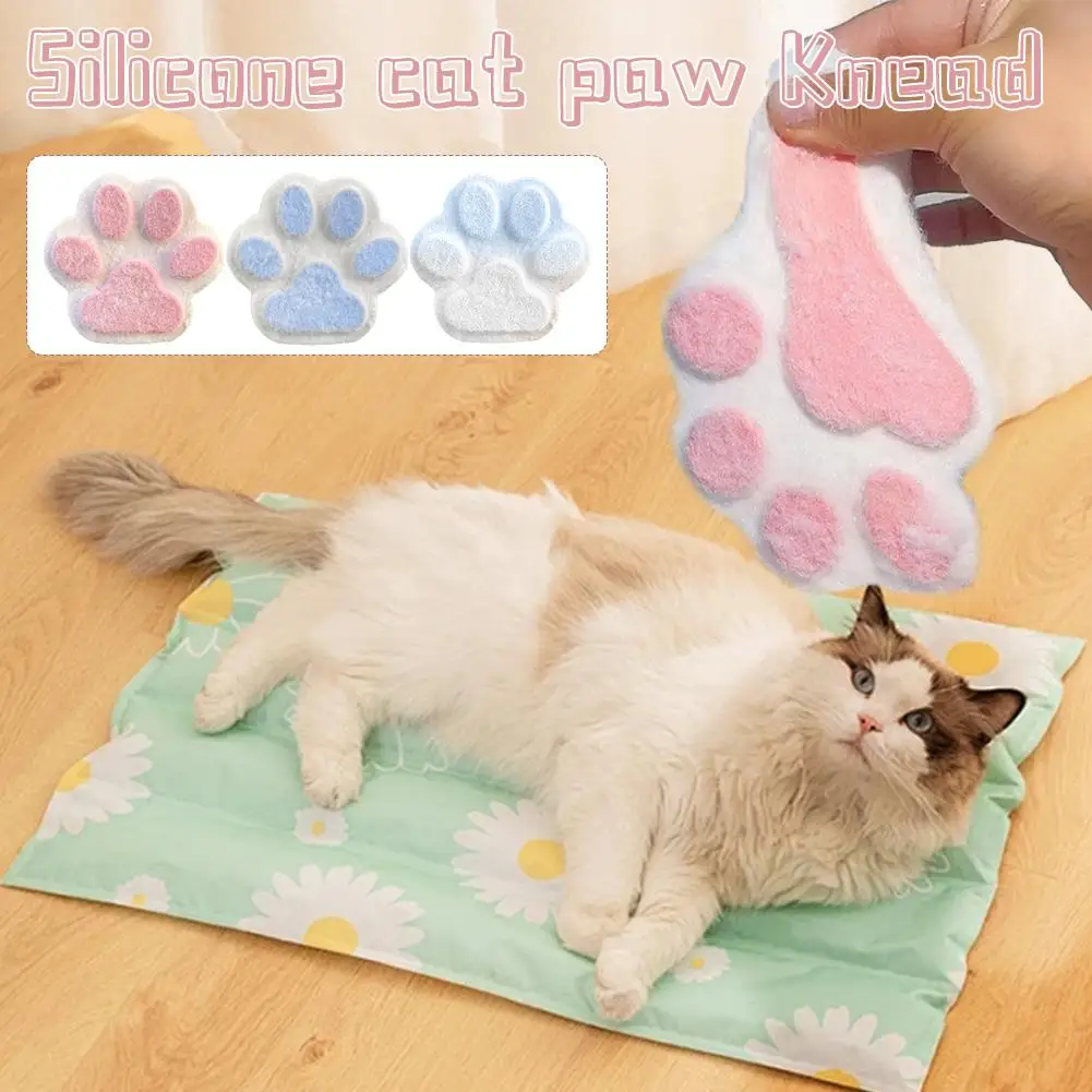 Extra Large Flocking Coconut Super Soft Silicone Cat Watery Elasticity Soft Mud Feels Gift Silicone Toy Birthday Paw Pinch R9Z5