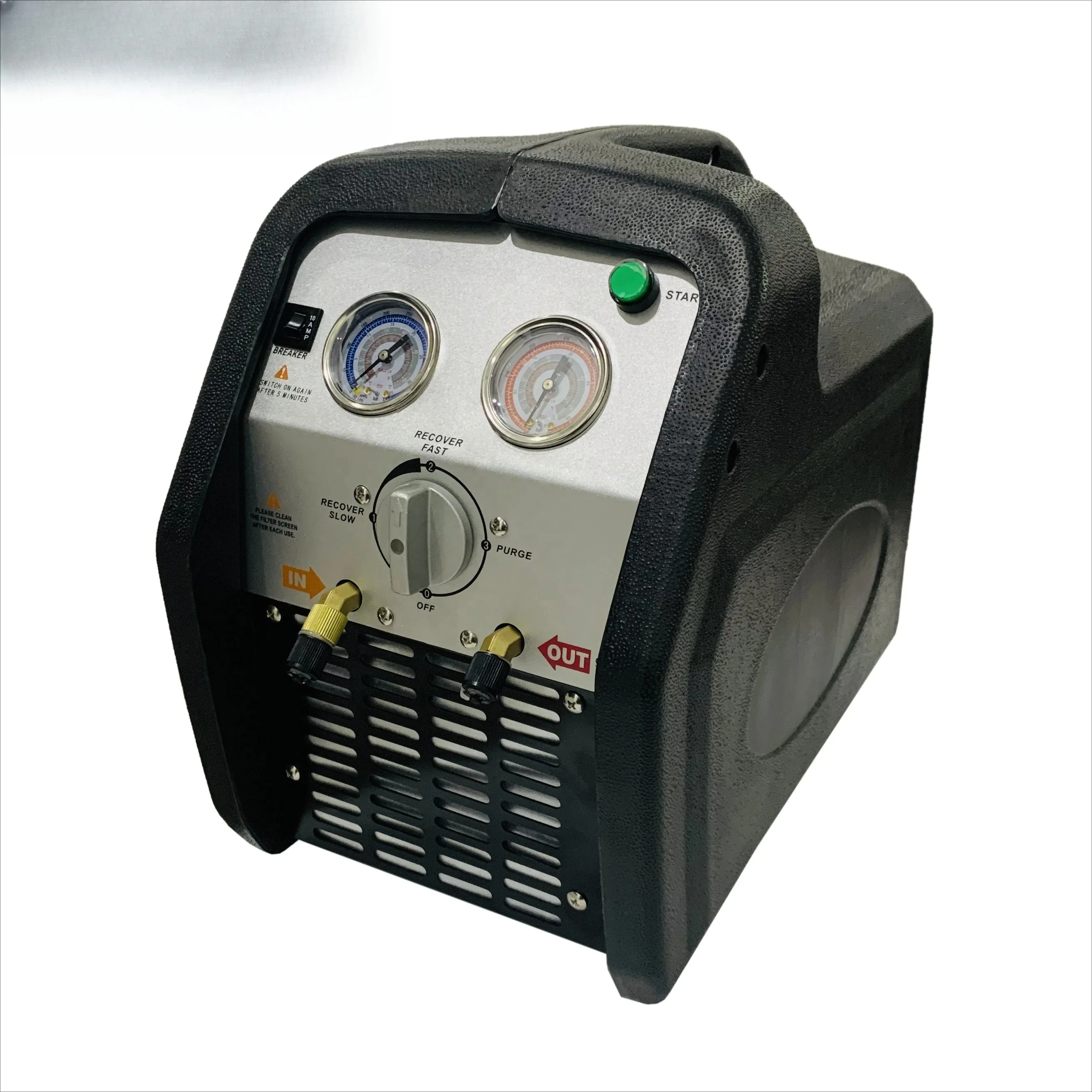 AC Refrigerant Gas Recovery Unit/Machine for Car Air Conditioning with R32 1234yf Compressor 1 HP RR500 Black Color