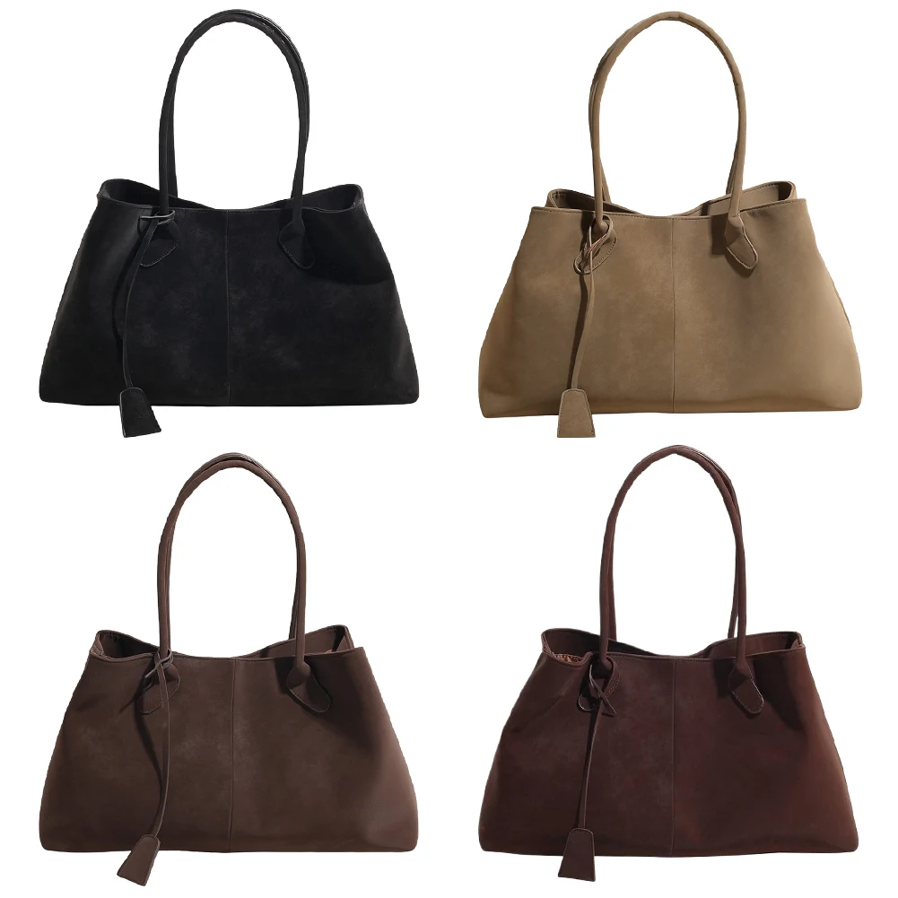 Women Pu Vintage Casual Tote Bag Large Capacity Handbags Commute Shoulder Bag Top Handle Bag for Work Shopping Travel