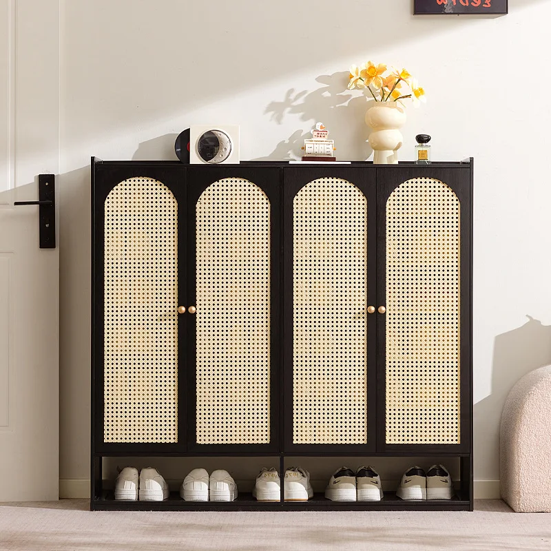 #Modern rattan shoe cabinet, retro style living room storage cabinet, kitchen utensil cabinet, dining room drawer cabinet
