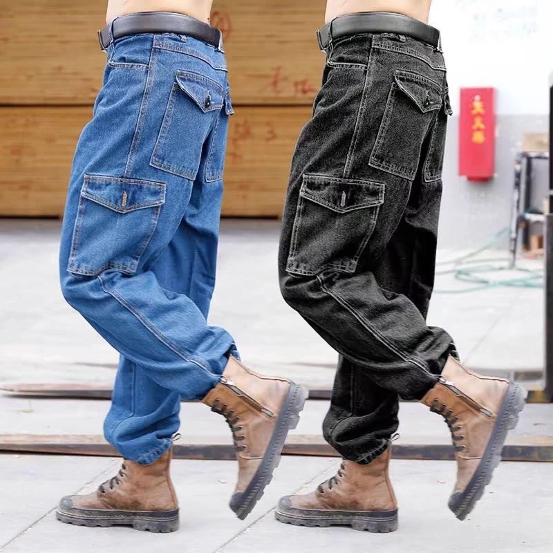 

Мужские рабочие брюки из чистого хлопка: прочные, прямого кроя, свободные, устойчивые к грязи и жаре, для тяжелых работ и физического труда