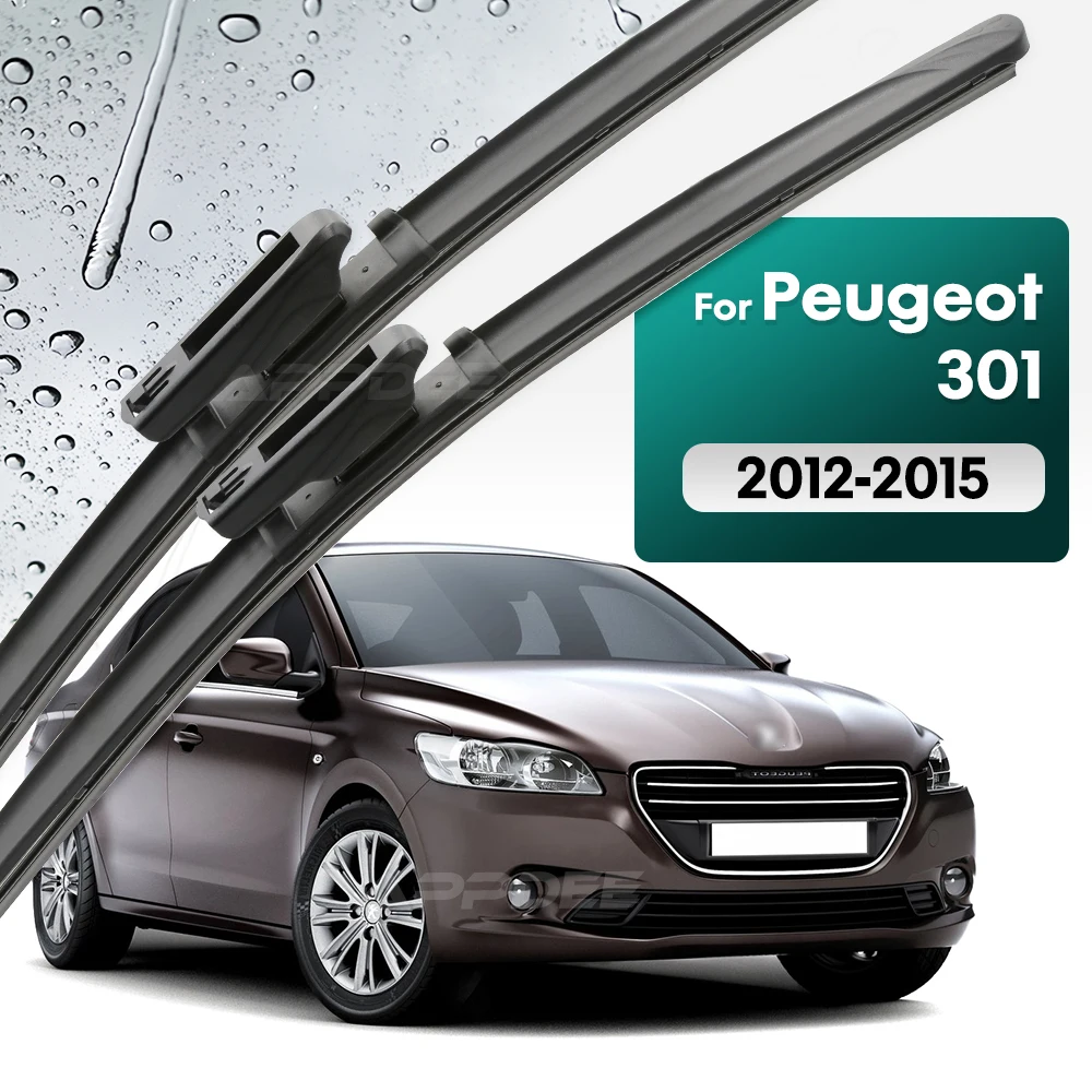

Silicone & rubber Front Wiper Blades Set For Peugeot 301 2012 - 2015 Windshield Windscreen Window Brush 24"+16"
