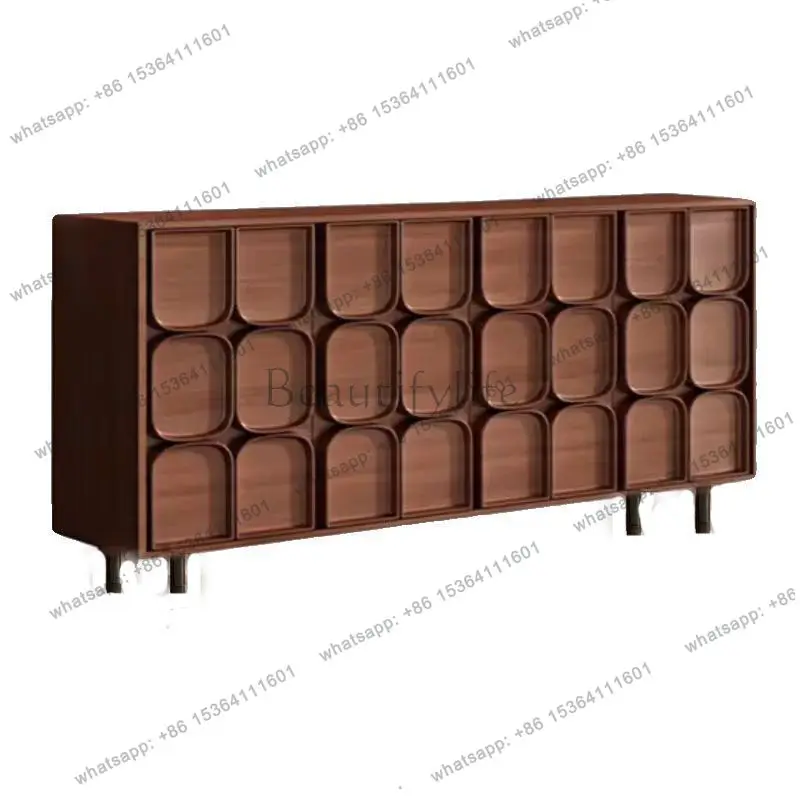 

American vintage entrance cabinet living room storage relief sideboard medieval style