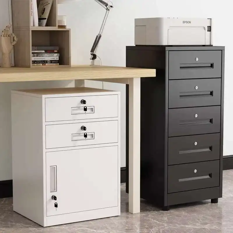 

No Assembly Required Modern Steel Filing Cabinet With Drawers & Lock Durable Cold-Rolled Metal Office Organization Home Storage