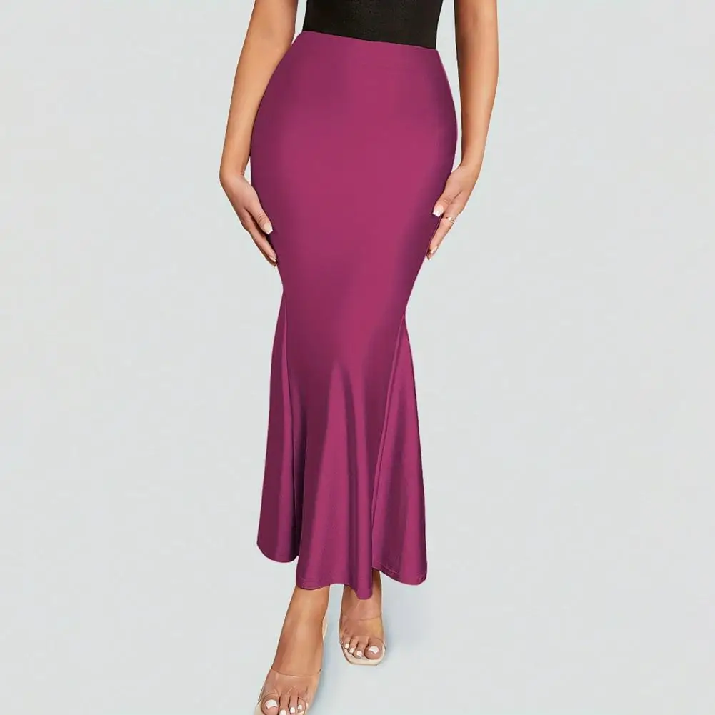 ฤดูร้อนของผู้หญิงใหม่เก๋แฟชั่นหลายสีสะโพกห่อ Fishtail กระโปรงสลิมฟิต Midi ชุดเอวสูงชุดสํานักงานเลดี้กระโปรง