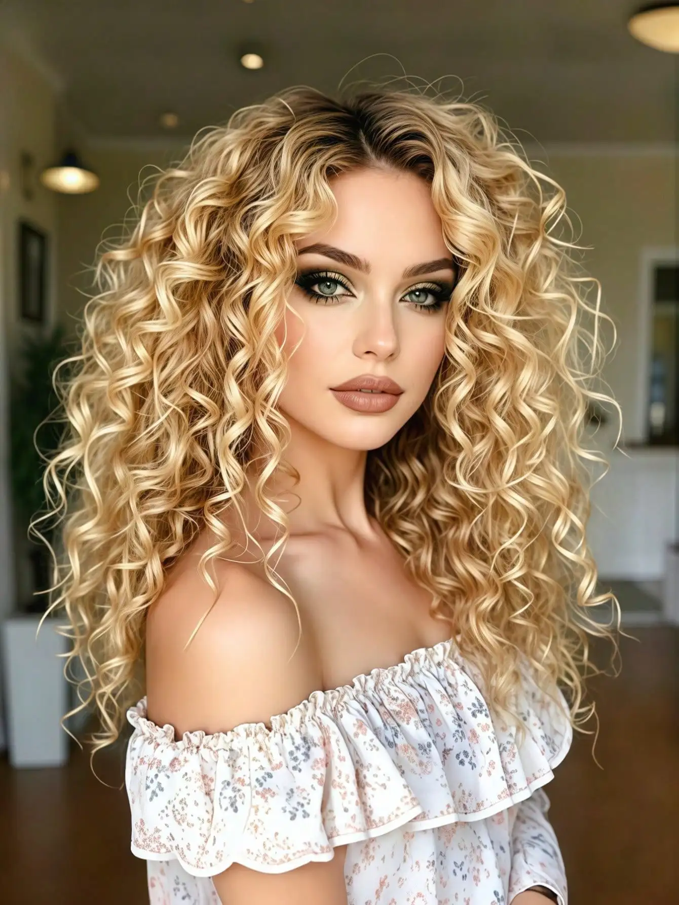 

13X4 Omber Blonde with Brown Roots Transparent Curly Lace Front Wigs Human Hair 180 Density Pre Plucked Glueless Wigs for Women
