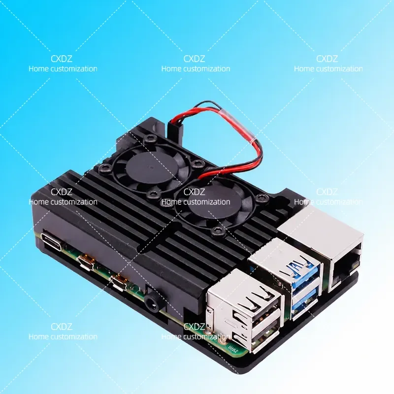 4th Generation Raspberry Pi 4B Aluminum Alloy Case with Dual Fan Cooling