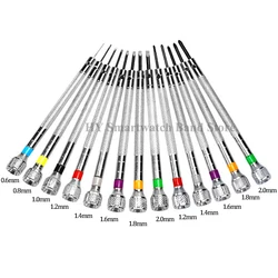 Conjunto de chave de fenda para reparo do relógio Kit chave de fenda plana, relojoeiros profissionais, 13pcs, 0.6mm-2.0mm