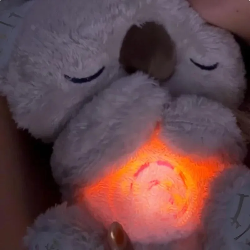 New Koala Plush Sleep Aid with Soft Glow Night Light Calming Music and Simulated Breathing Comforting Bedtime Comfort Toys