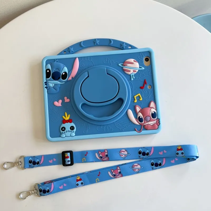 

For IPad 9 8 7th 5/6th Pro 9.7inch Child Case for IPad Air 1 2 4 5 2017 2018 2019 Cartoon Stitch Silicone Tablet Protective Case