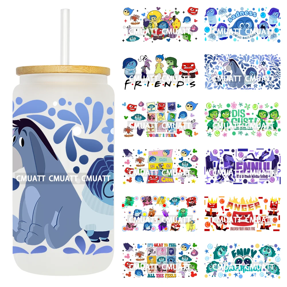 

Today I Feel 16OZ UV DTF Cup Wrap Transfer Stickers Custom Labels DIY Waterproof Logo For Libbey Glass Can Emotion Mental Health