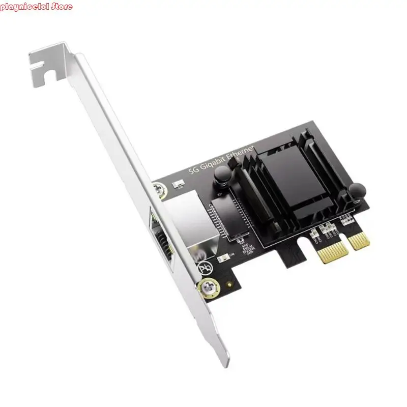 

E8BA 5000Mbps PCIE to RJ45 Networking Card RT8126 1000 100 10Mbps RJ45 Gigabit Ethernet PCIE Adapter For Desktop PC