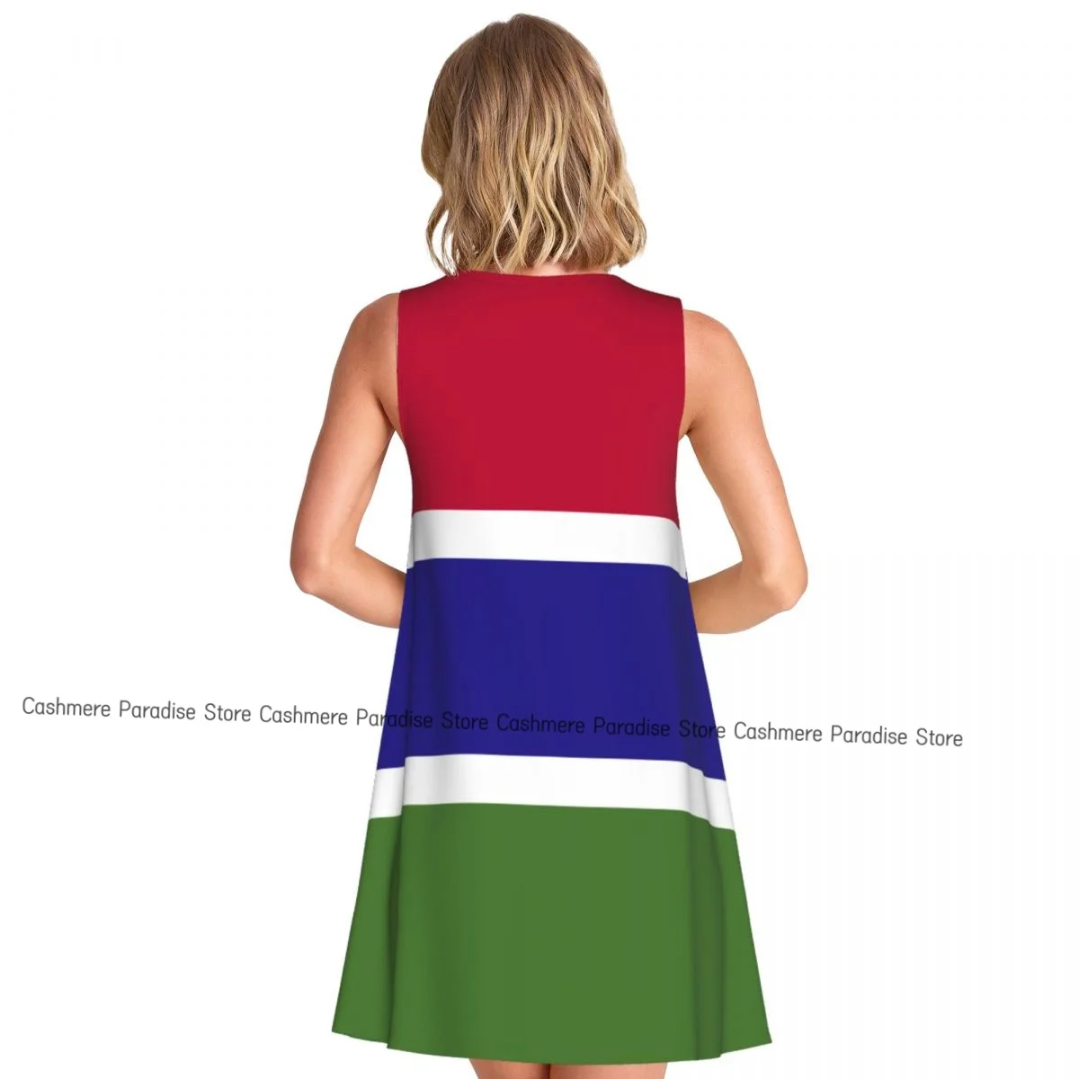 Abiti estivi da donna Abito casual senza maniche Gambia Flag Tank Prendisole con tasche