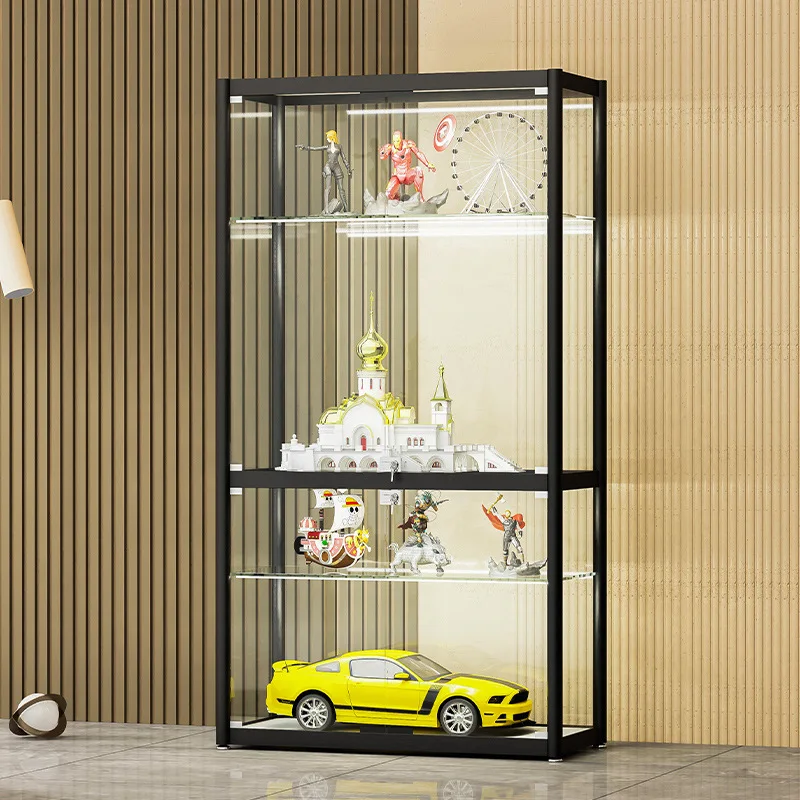Figure Display Cabinet Model Toy Transparent Showcase Helmet Gift Boutique Showcase Storage Cabinet with Lock Household