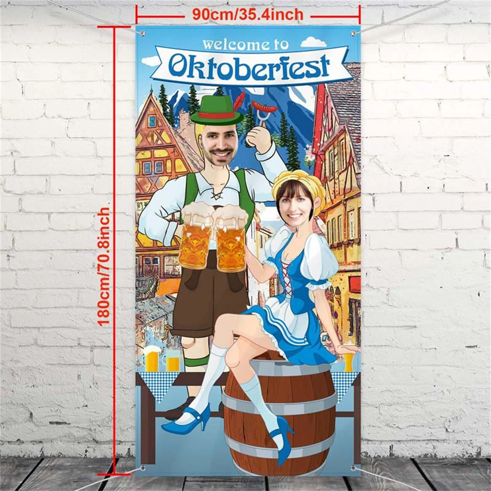 Dekorasi pesta Munich Oktoberfest bendera foto Prop spanduk pintu bendera luar ruangan foto Horticultural spanduk