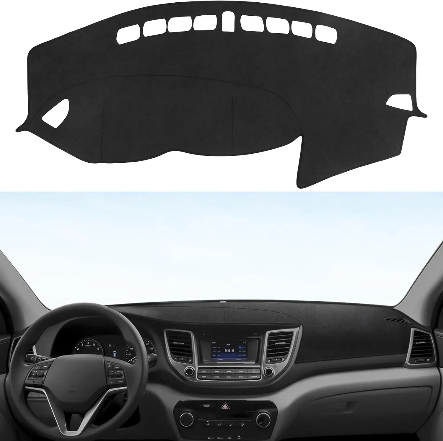 

For Compatible Hyundai 2016-2018 Tucson Accessories Flannel Dashboard Cover Dash Mat Center Console Cover Sunshield Protector