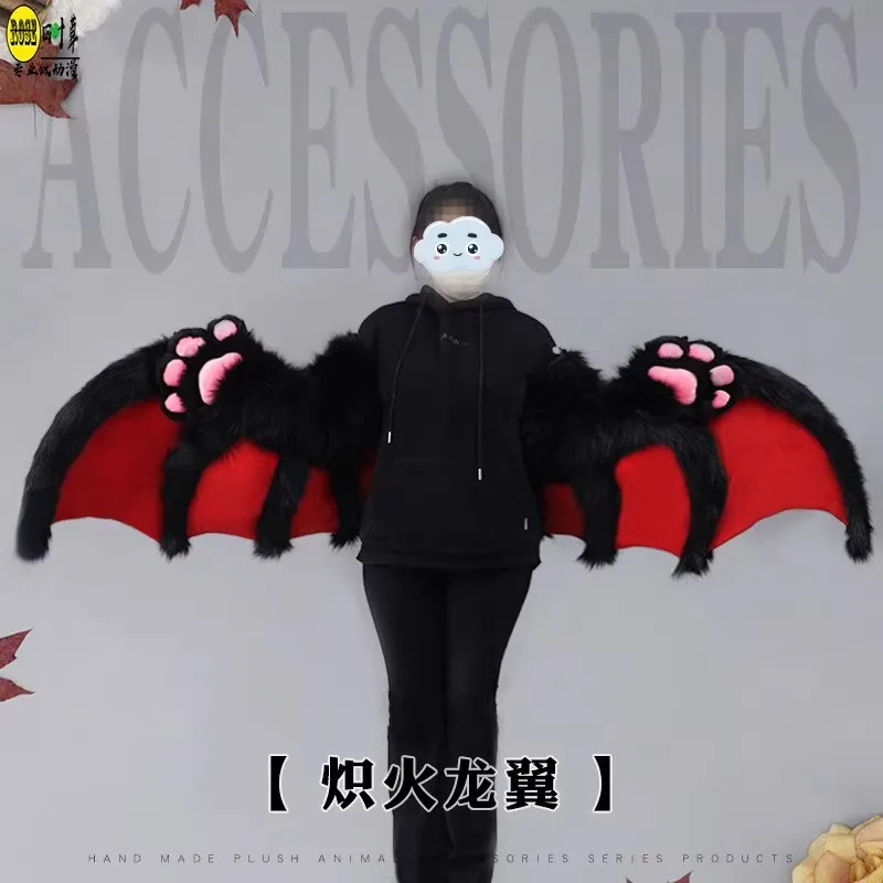 Fursuit Cosplay Bat Wings Cosplay Plush Animal Demon Costume Paw Socks Cosplay Props Cute Paw Halloween Accessories And Props