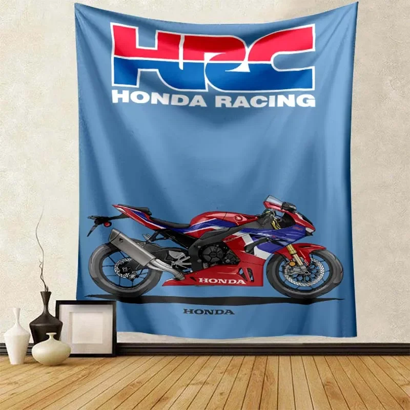 HRC Racing HONDA Logo Motorcycle; living room bedroom home decor children's room bed blanket baby blanket picnic blankets gift