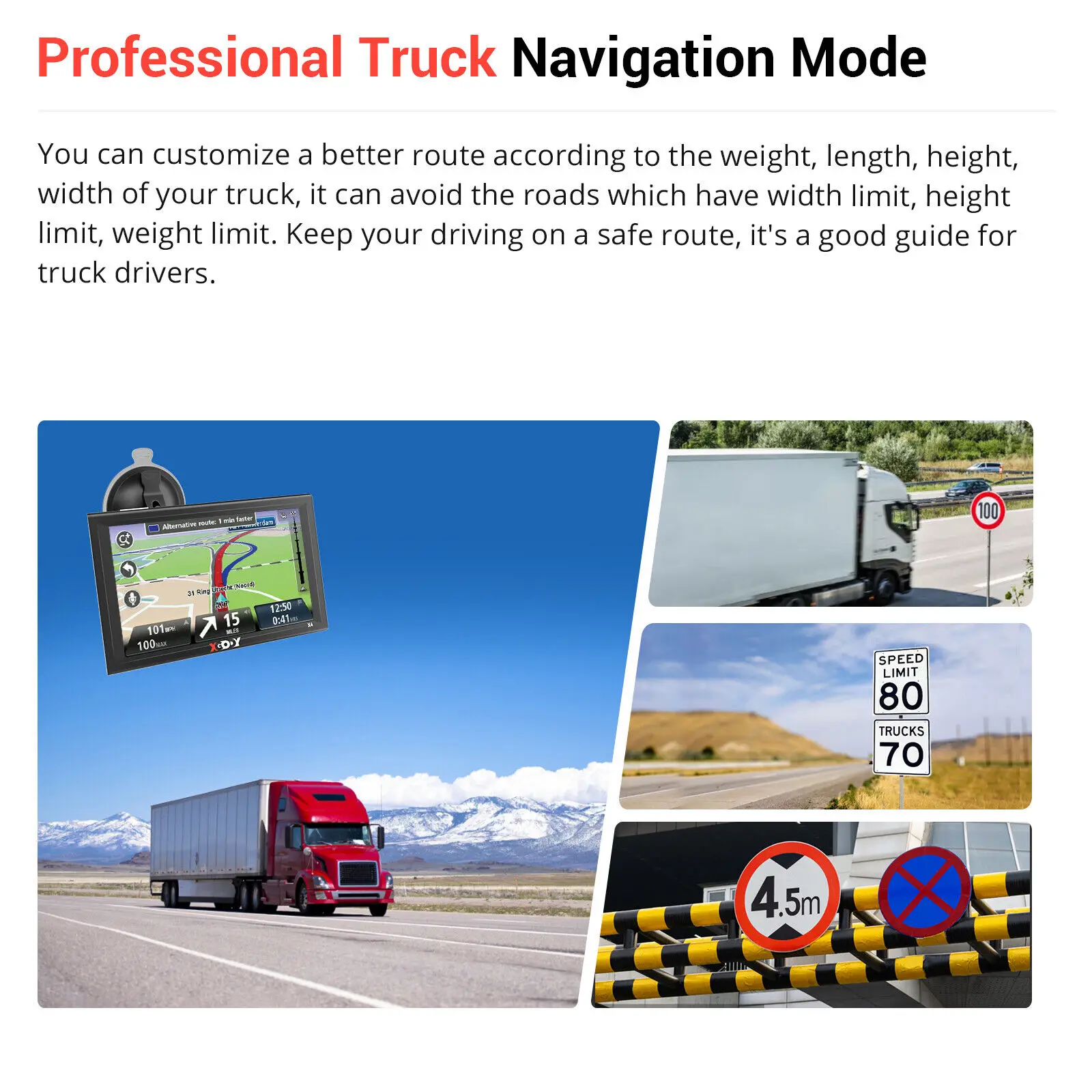 خرائط XGODY مقاس 9 بوصات تعمل باللمس لشاحنة Sat Nav للسيارة HGV Lorry LGV Coach Navigation