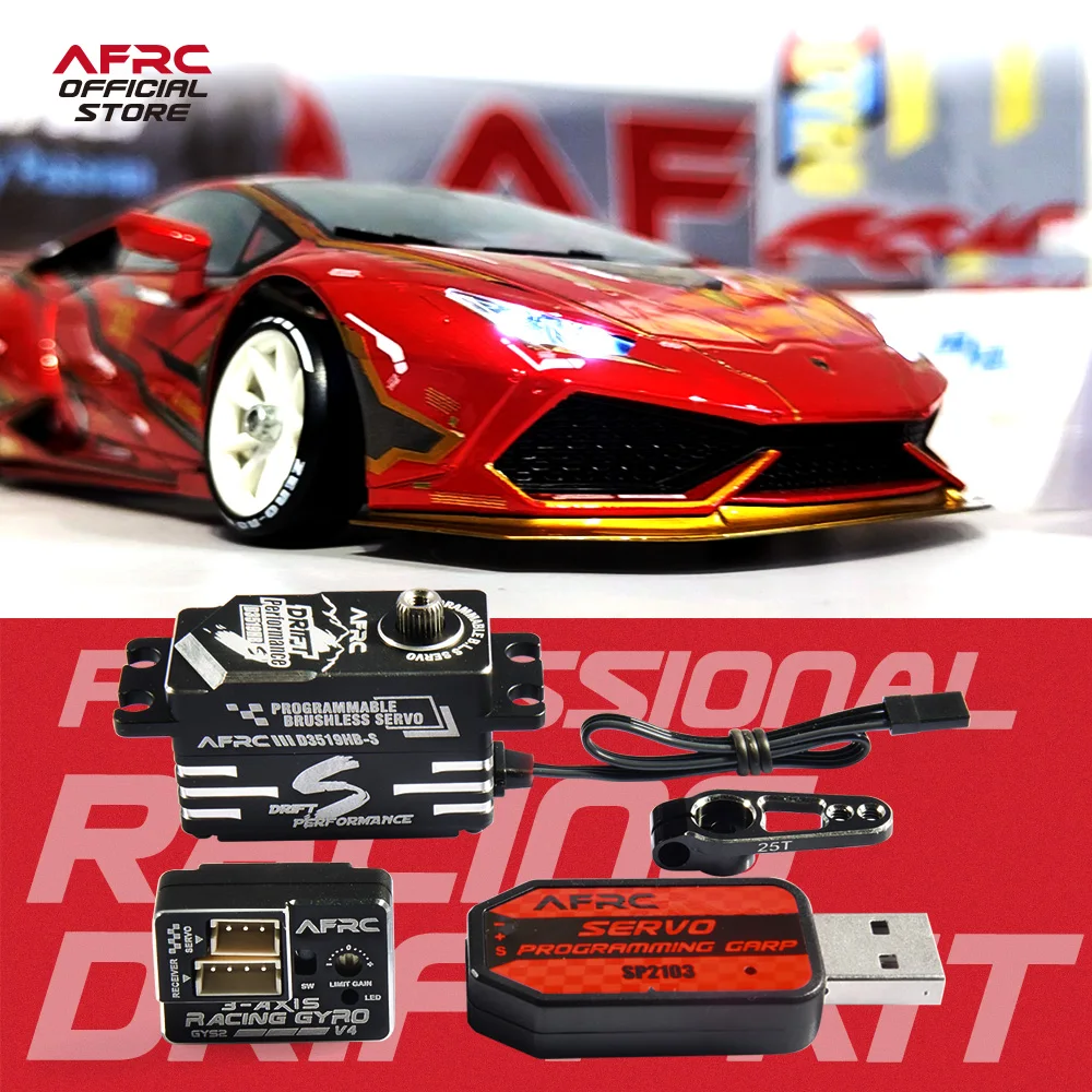 AFRC profesjonalne wyścigi Drift Kit V4 Programmabl Metal Smart Servo 3-osiowy żyroskop dla YOKOMO Reve D HSP 1/10 Etc aktualizacja samochodu RC