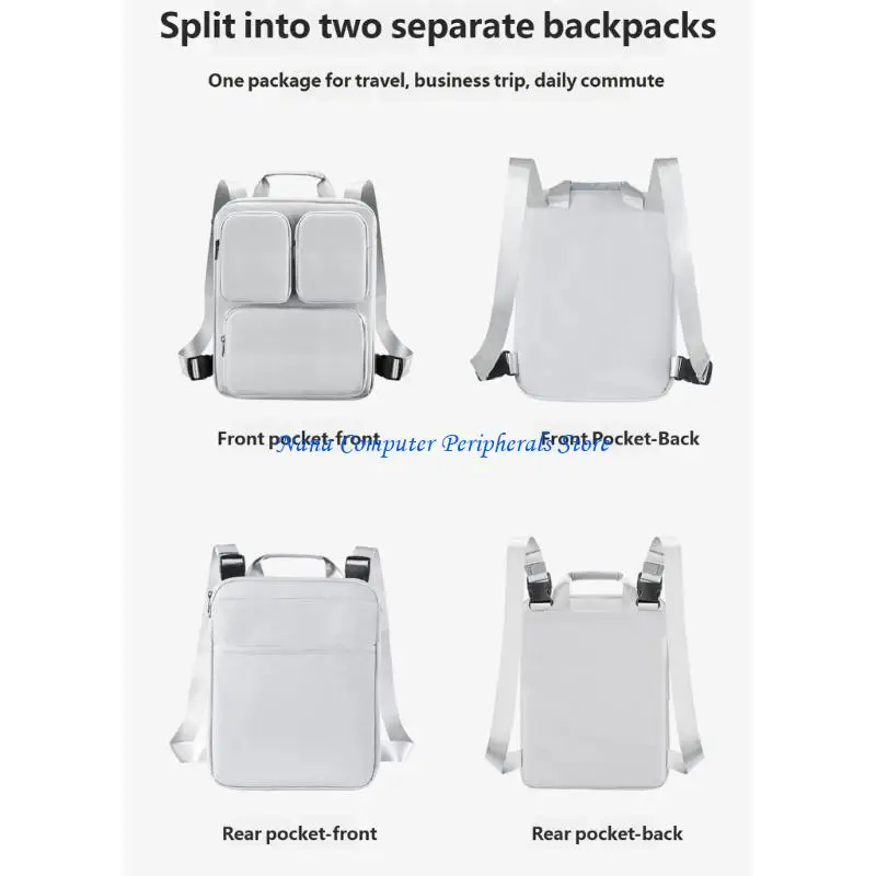 F68C Expandable Boarding Case Storage Bag With Shockproof Compartment For Laptop Safety Material Multiple Divisions Carry Handle