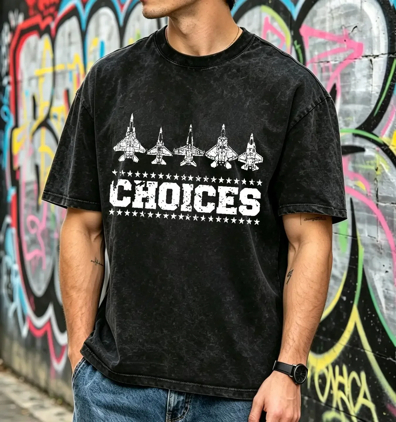 washed T Shirt Choices F 15 16 18 22 35 Fighter Jet Dominance vintage Washed Slightly Stretched Comfortable homme Soft