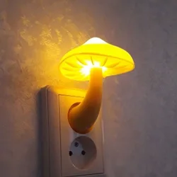 Lampada da parete a fungo a luce notturna a LED spina europea controllo della luce induzione protezione ambientale a risparmio energetico lampada da camera da letto Home Deco