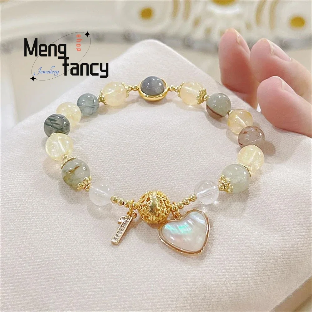 Fashion fortune gold hair crystal bracelet female Korean version shell love strawberry crystal bracelet jewelry