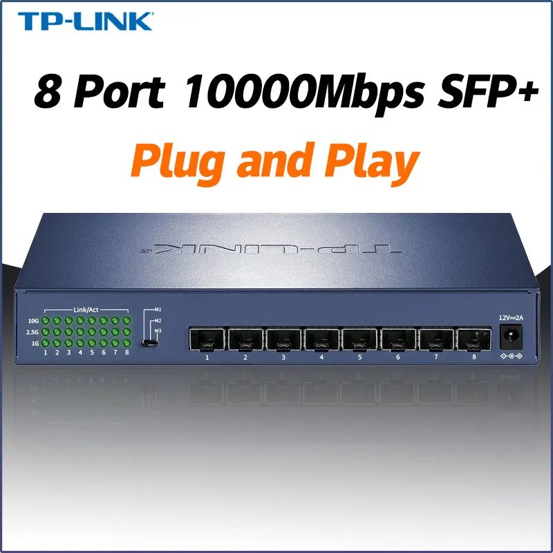 Hot Sale TP-LINK 8port SFP+ 10 Gigabit All Optical Port Switch Plug and Play TL-ST1008F Antminer 10g Gigabit Fibra