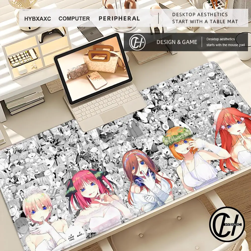 The Quintessential Quintuplets Anime Mouse Pad Gaming Desk Mat Non-Slip Rubber Lock Edge Keyboard Pad Laptop Gamer Accessories