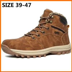 YCTMO Winter Waterproof Men Boots Plush Warm Snow Boots for Men Sneakers Men Ankle Boots Outdoor Shoes Botas Hombre