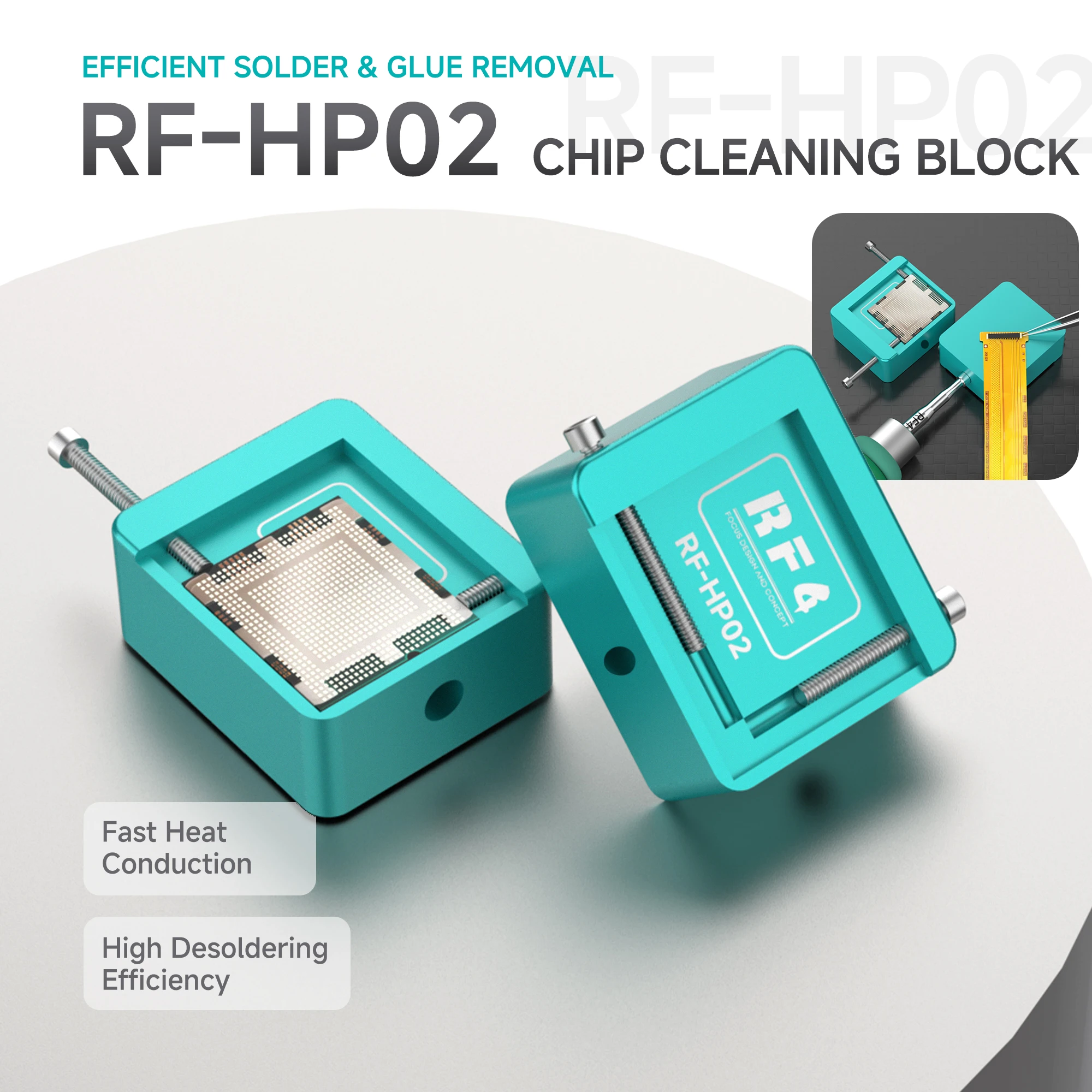 RF4 RF-HP02 Precision Chip Rework Fixture Dual-Side BGA Cleaning Soldering Holder Adjustable Tool for CPU IC Flex Cable Repair