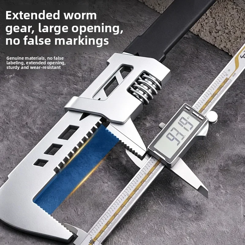 Industrial Short‑Handle Adjustable Spanner, Right‑Angle Wide‑Opening 360‑Degree Quick Wrench Dead‑Angle Multi‑Specification