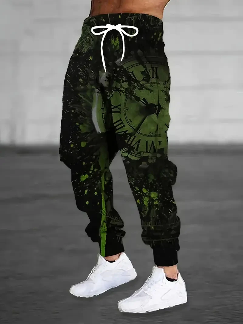 

Men's Joggers Loose-Clock 3D printing-Fit Sweatpants Casual Sport Gym Running Pants Elastic Waist Drawstring Pocket